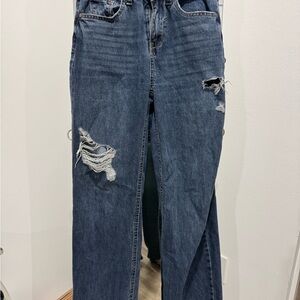 Rewash Distressed wide leg Blue Jeans size 0/24